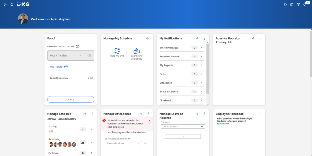 Workforce Dimensions' new Legacy Blue theme